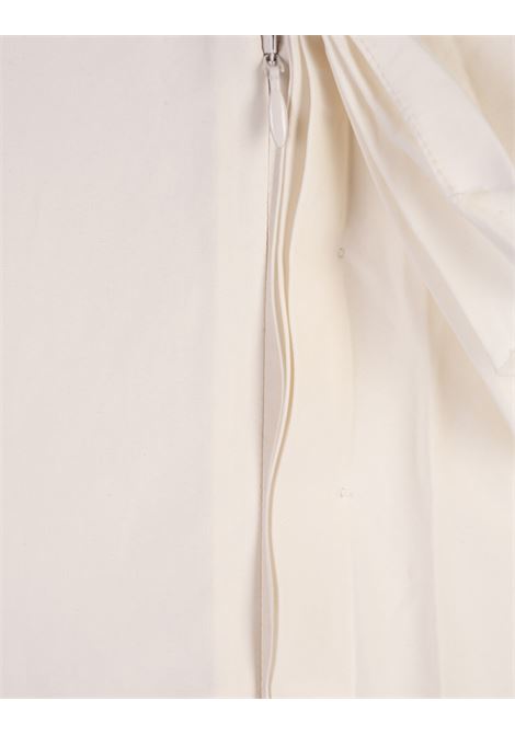 Abito Midi Asimmetrico Plissé Bianco ALEXANDER MCQUEEN | 819110-QEAF29015